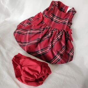 Plaid Red Kids Dress Set Red Newborn